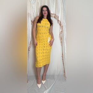 NWT House of Harlow Yellow Crochet Dress Size XS
